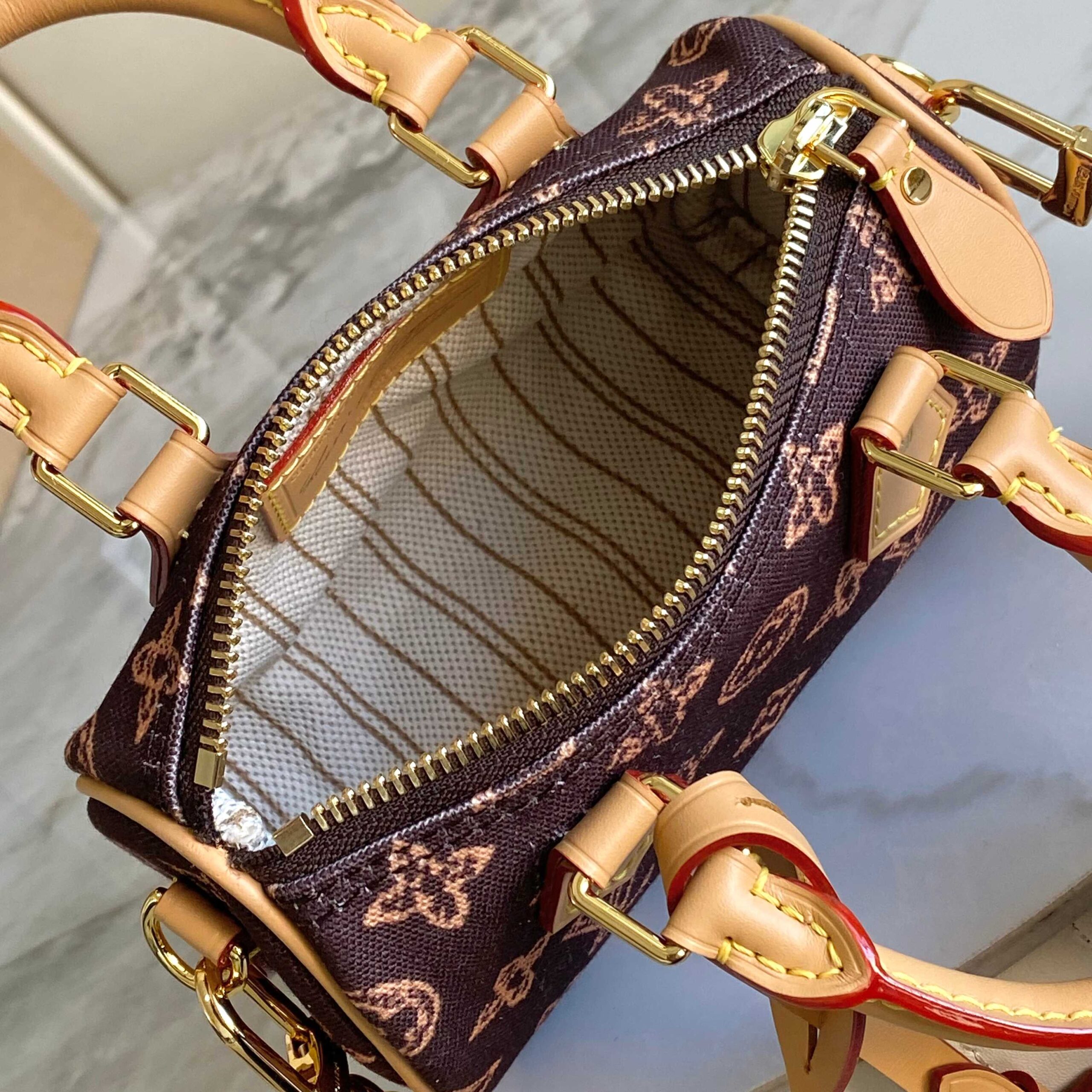 Louis Vuitton Nano Speedy Monogram Origine Crossbody Bag - Image 9
