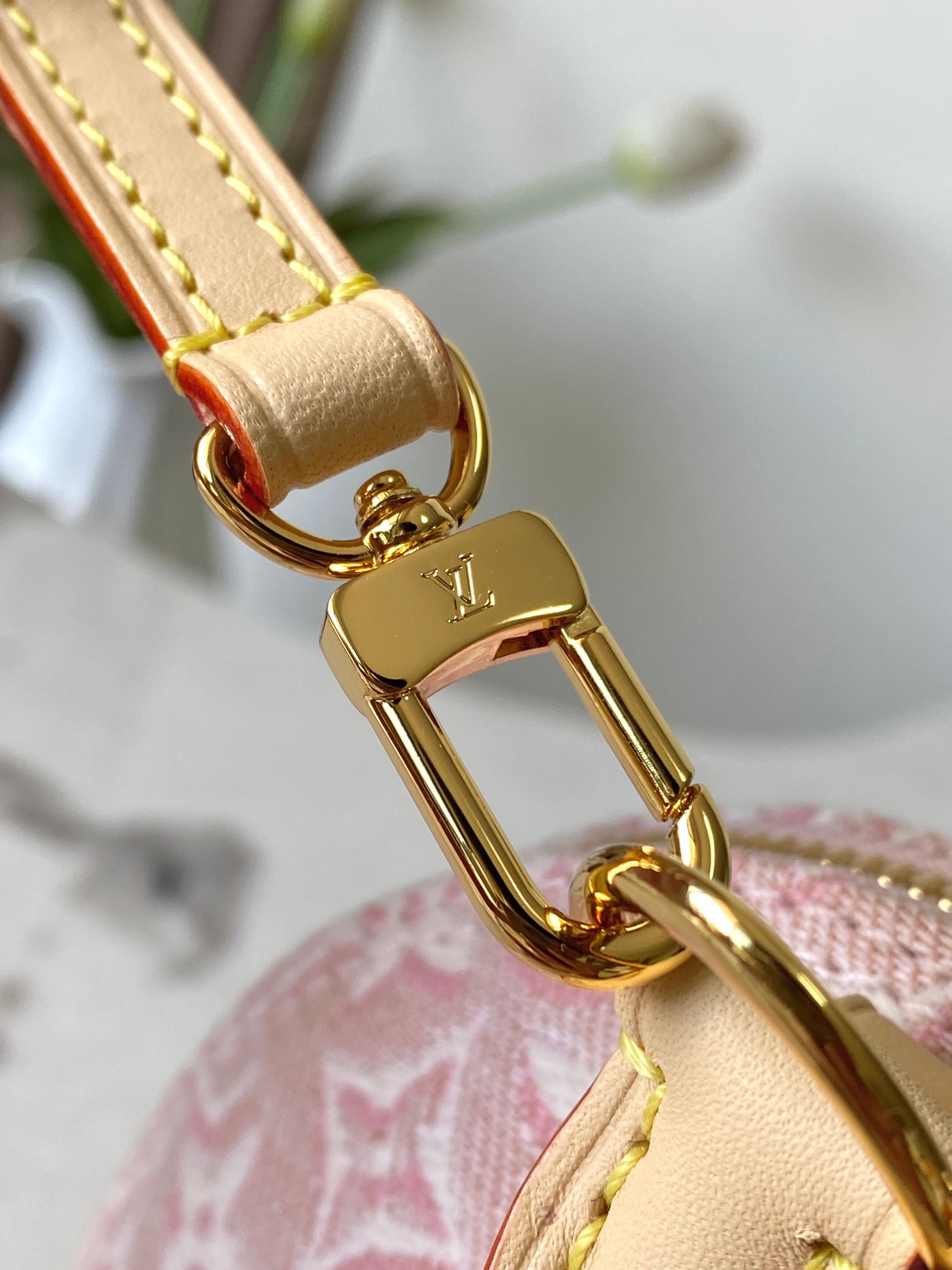 Louis Vuitton Alma BB Handbag, Pink Monogram Embleme Jacquard Canvas, M2A378 - Image 9