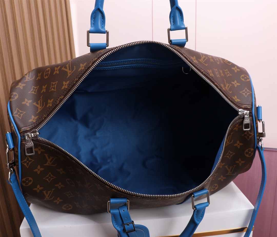 Keepall Bandoulière 50 Travel Bag in Monogram Macassar Canvas - Image 9