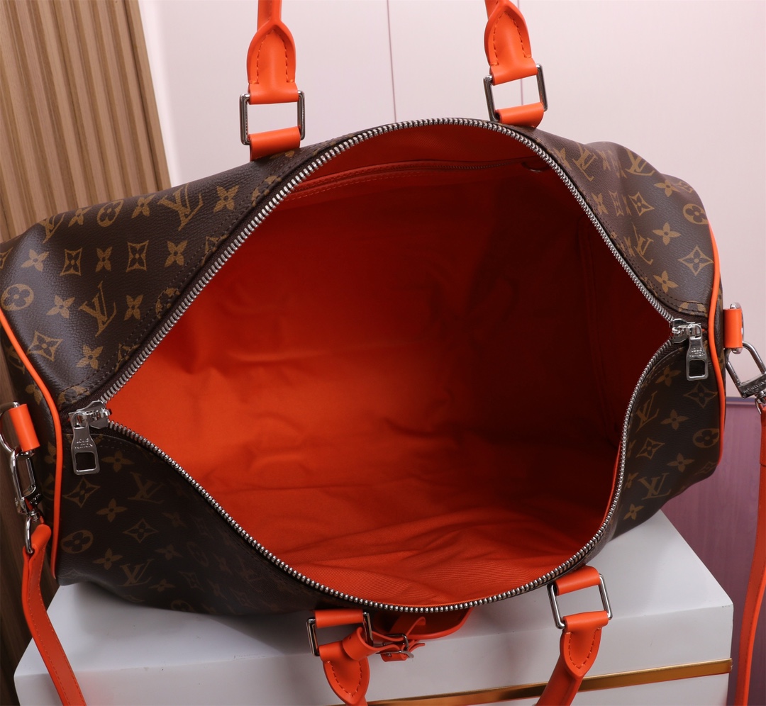 Keepall Bandouliere 50 Travel Bag in Monogram Macassar Canvas - Image 9