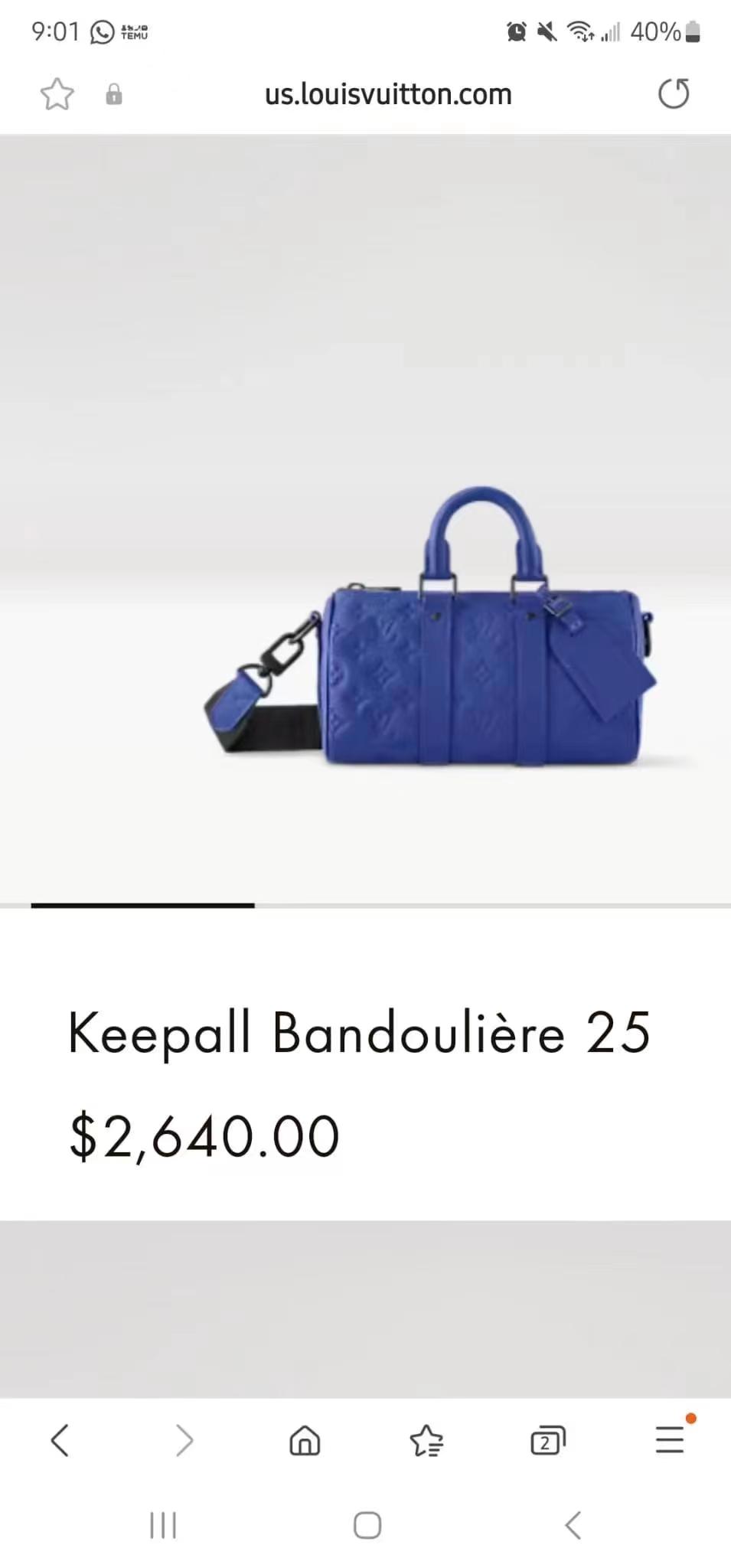 Louis Vuitton Keepall Bandoulière 25 Travel Bag - Image 9