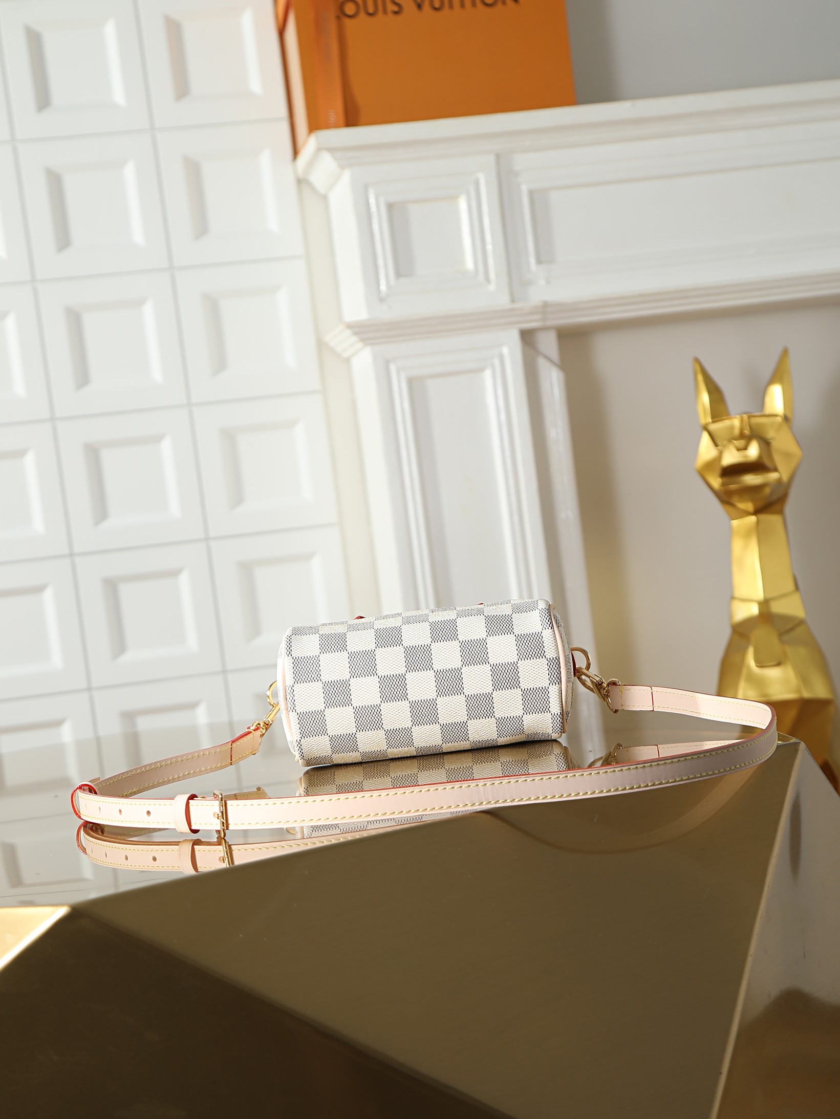 Louis Vuitton Nano Speedy Handbag in Damier Azur Canvas - Image 9