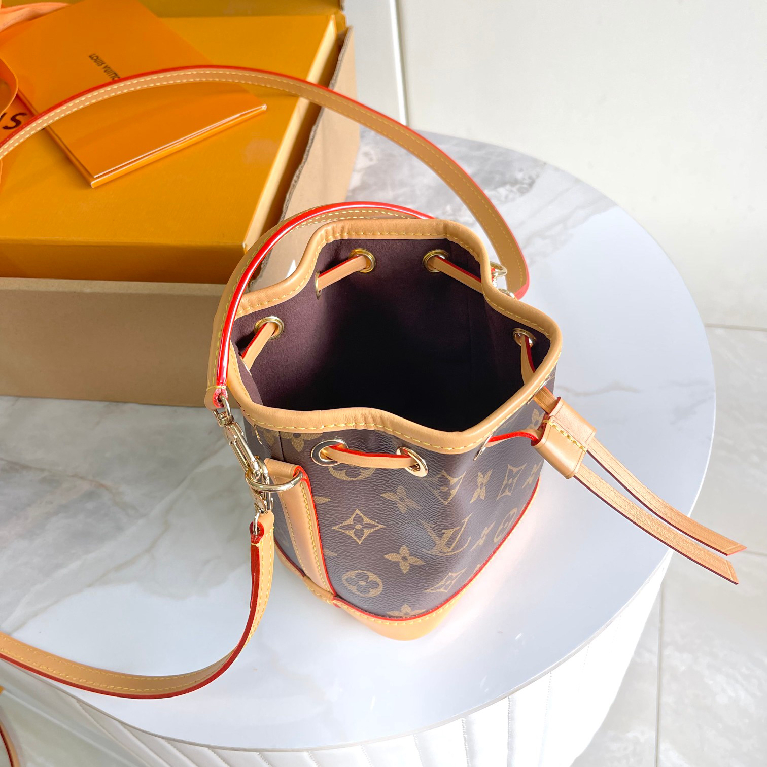 Nano Noe Monogram Canvas Bucket Bag - Image 9