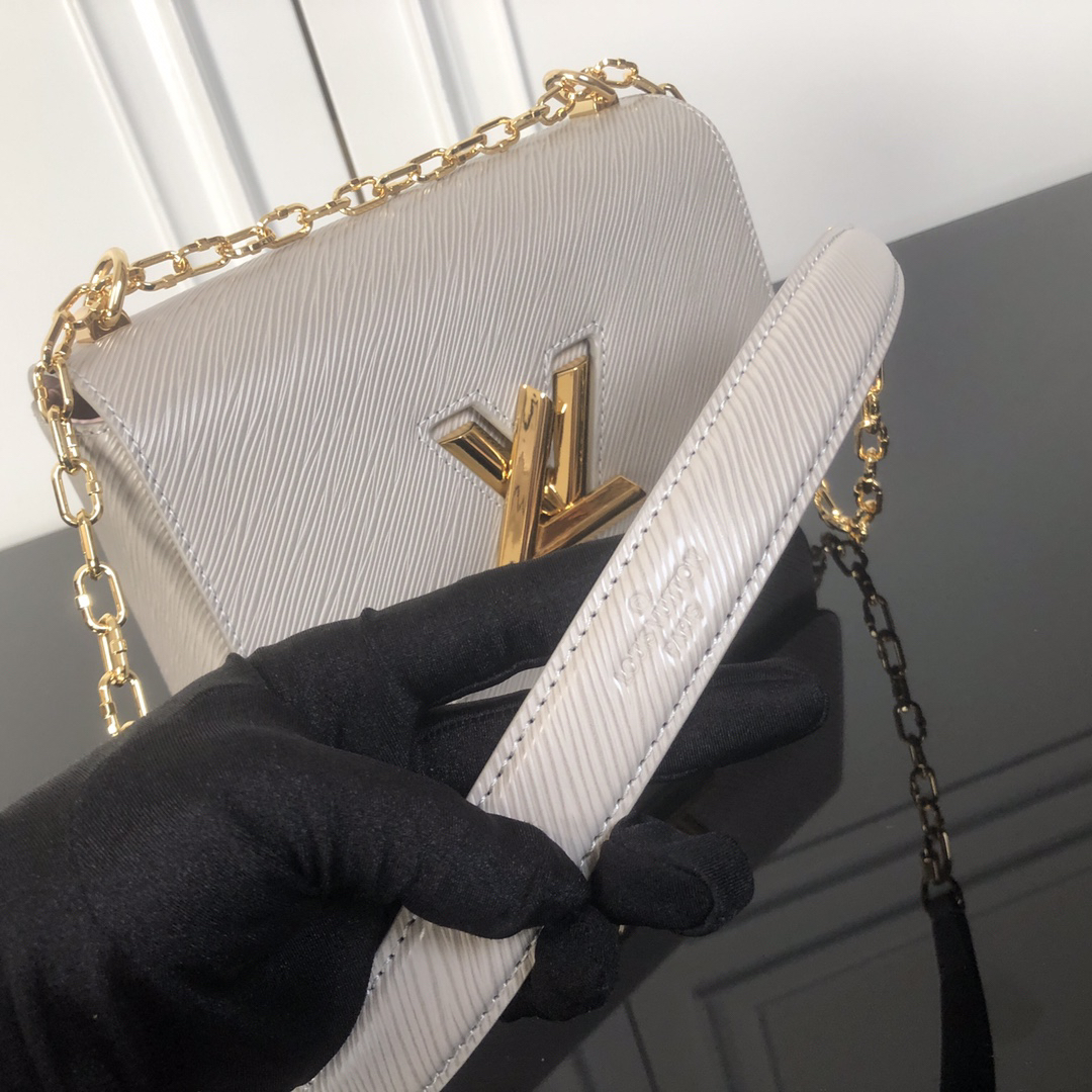 Louis Vuitton Twist Medium Handbag in Gray Epi Leather - Image 9