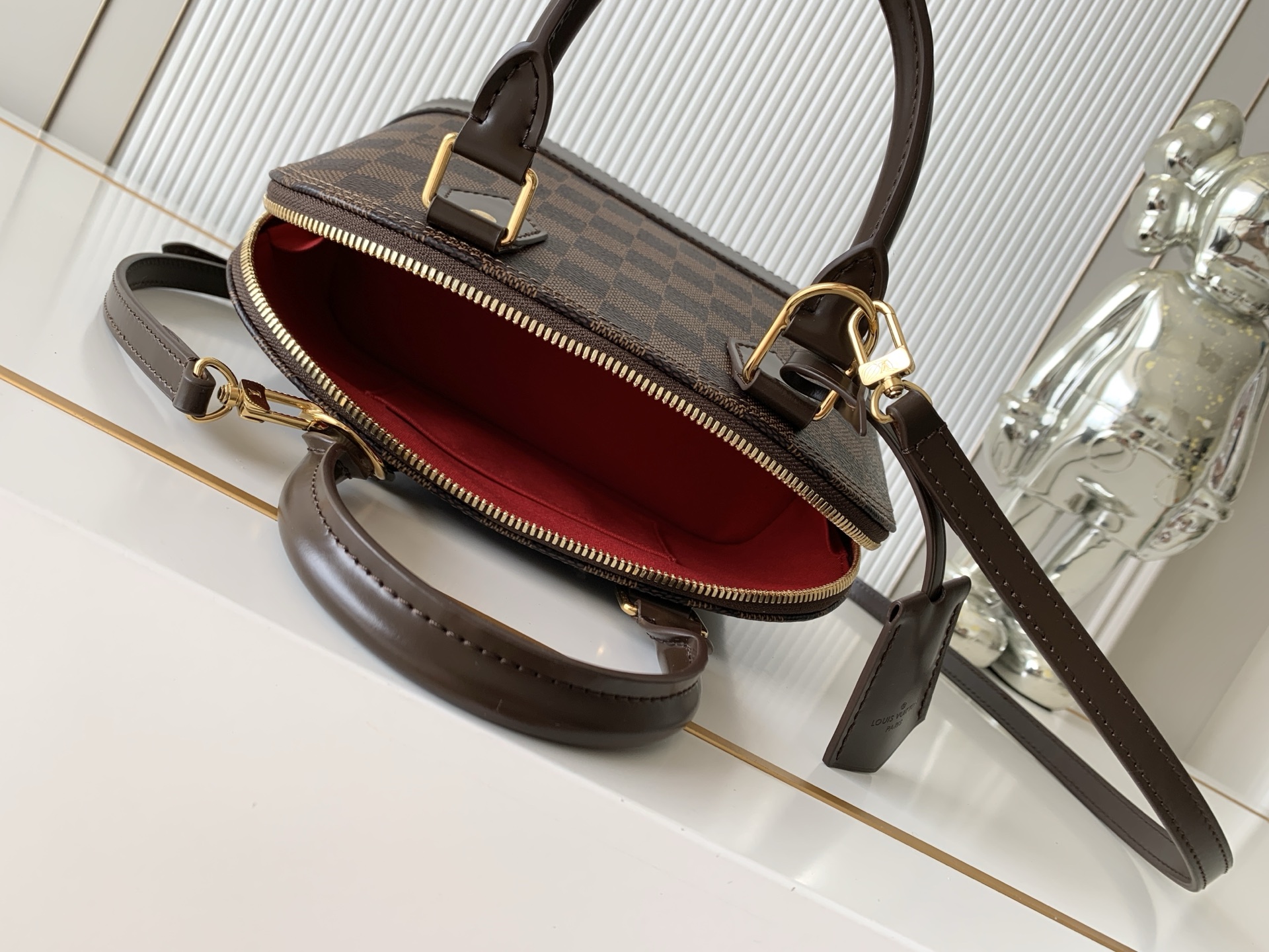 Alma BB Handbag in Damier Ebene Canvas - Image 9