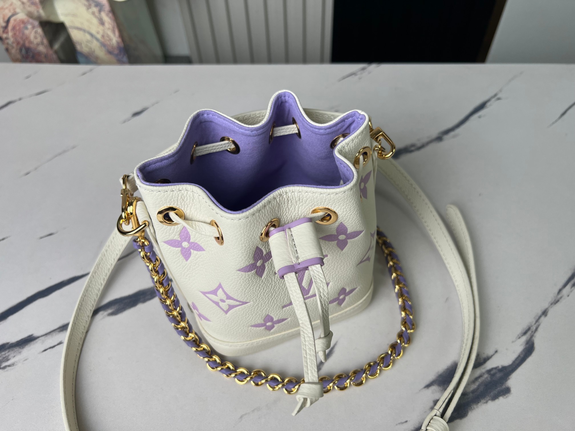 Louis Vuitton Nano Noé Bucket Bag in Purple - Image 9
