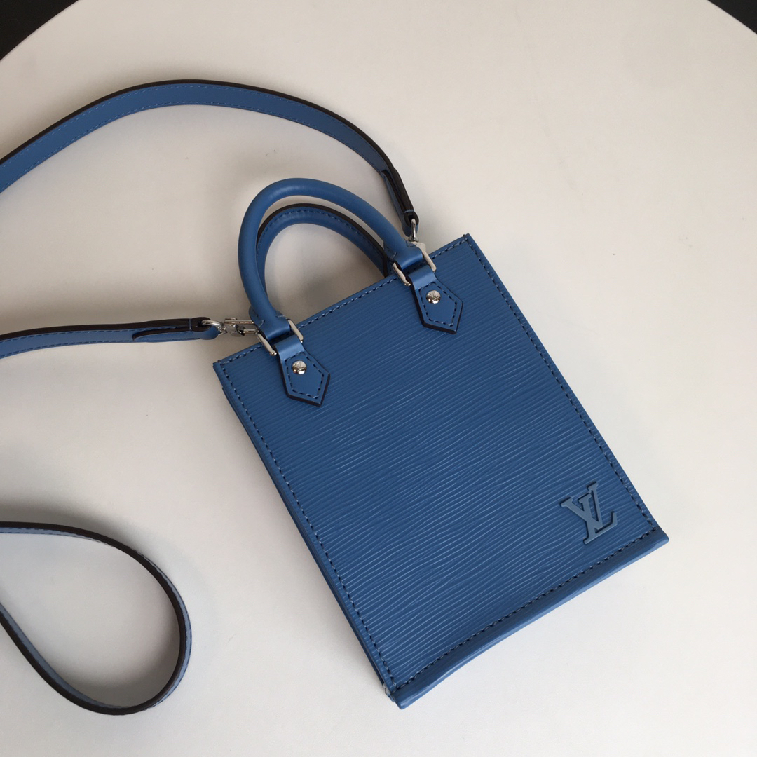 Louis Vuitton Petit Sac Plat Bag in Lake Blue Epi Leather - Image 9