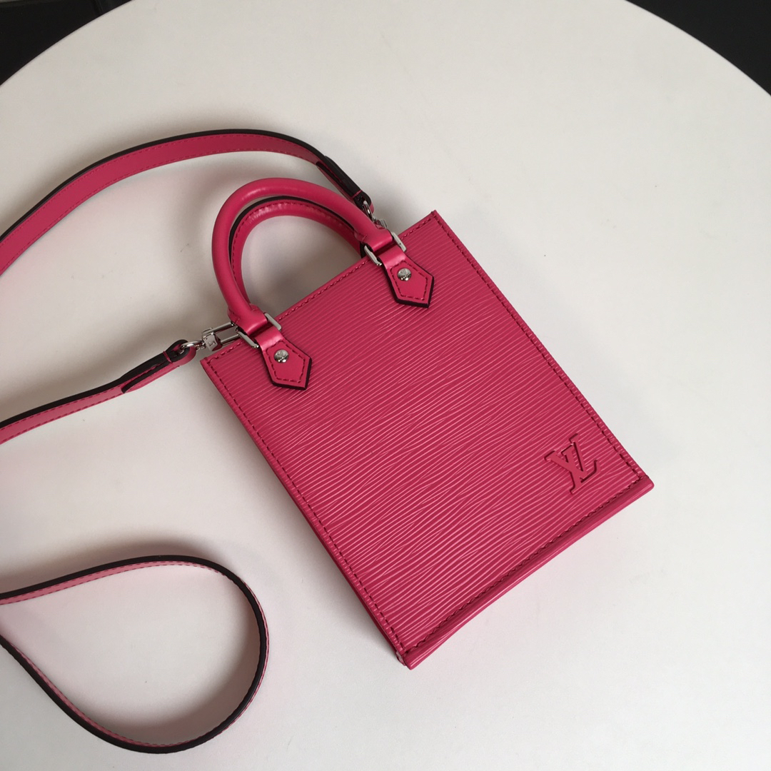 Louis Vuitton Petit Sac Plat M69441 – Rose Red Epi Leather Crossbody Bag - Image 9