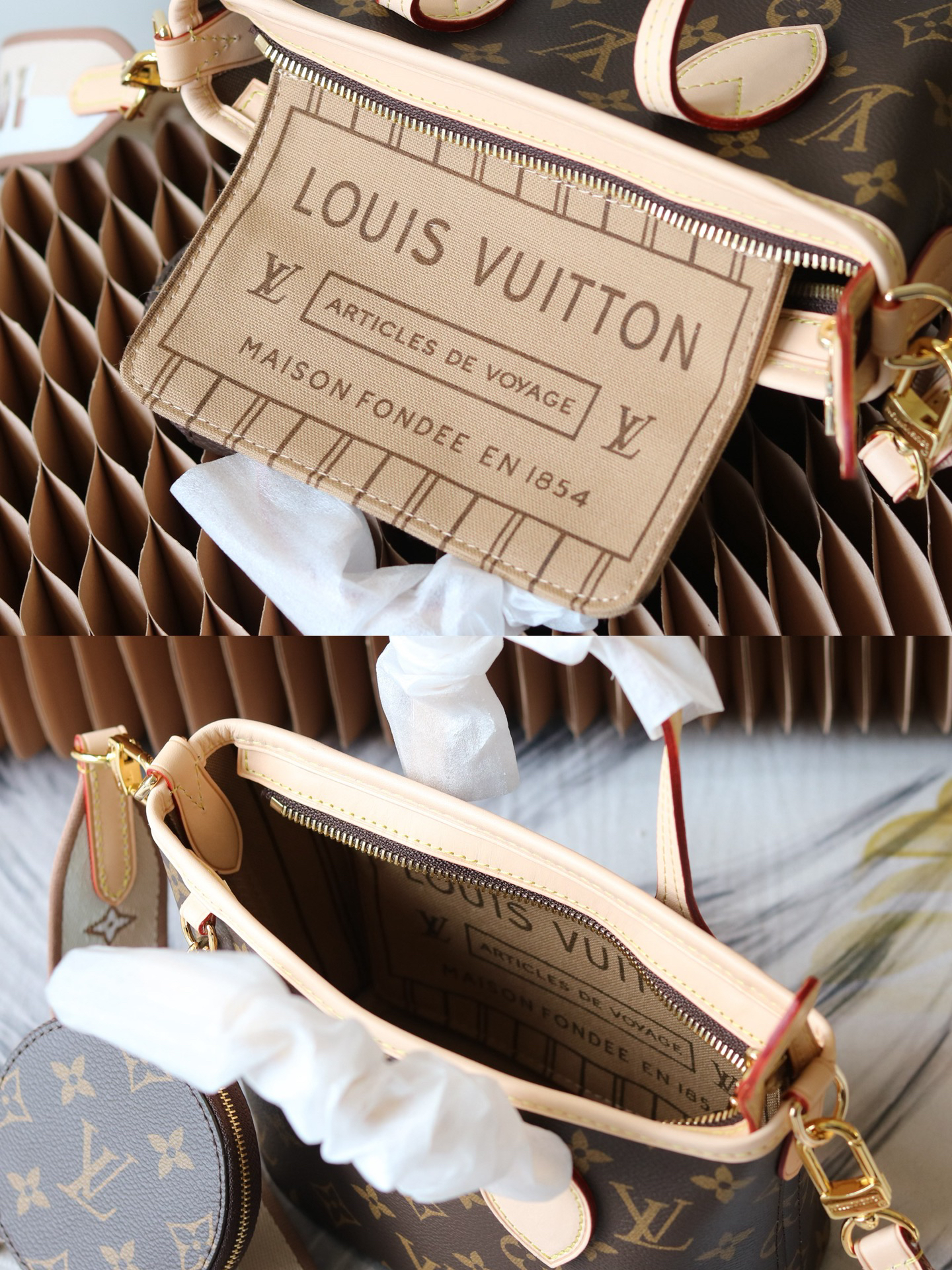 Louis Vuitton Neverfull BB Handbag in Damier Ebene Canvas - Image 9