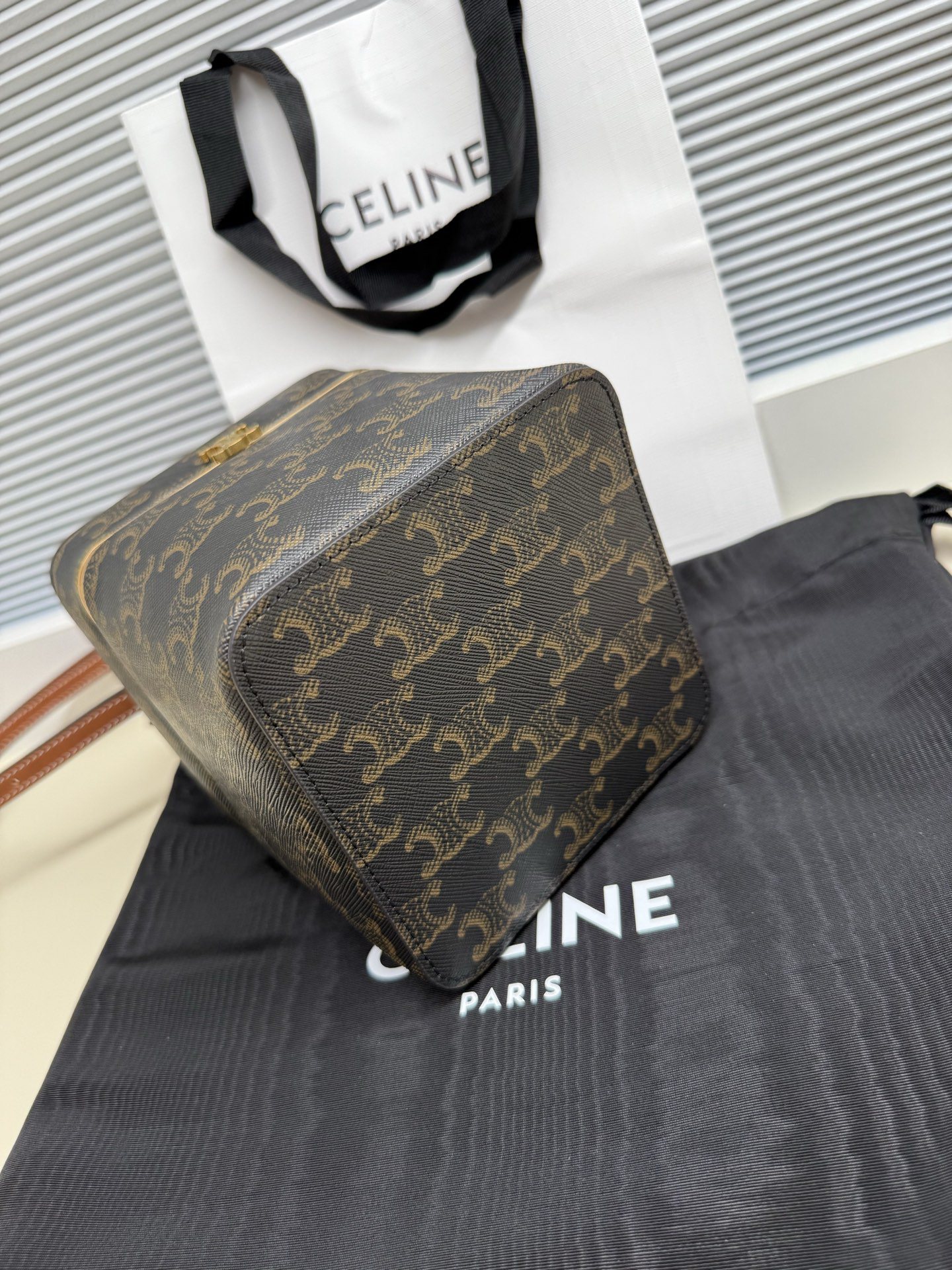 TRIOME FRAME Small Logo-Print Leather Box Handbag - Image 9