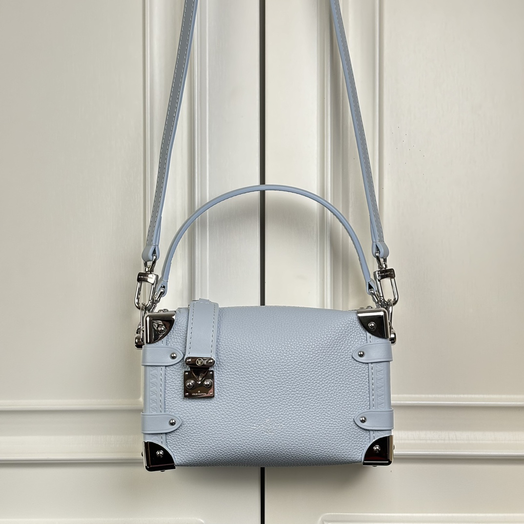 Louis Vuitton Side Trunk Small Handbag M23817 in Blue with Silver Hardware - Image 9