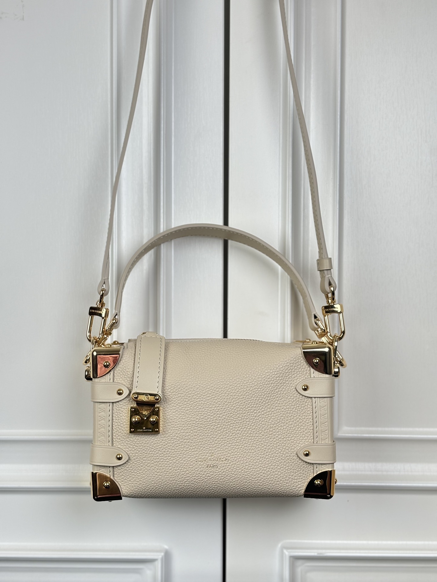 Louis Vuitton Side Trunk Mini Handbag, White with Gold-Tone Hardware - Image 9