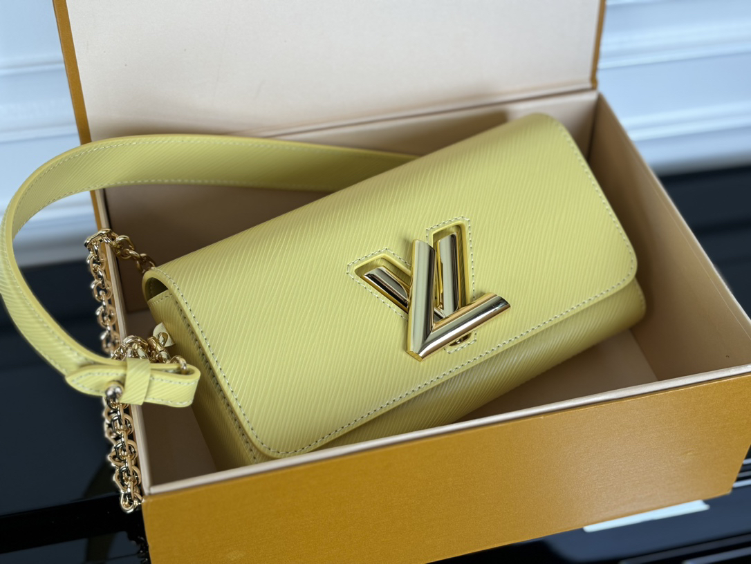 Louis Vuitton Twist West Shoulder Bag in Yellow Epi Leather - Image 9