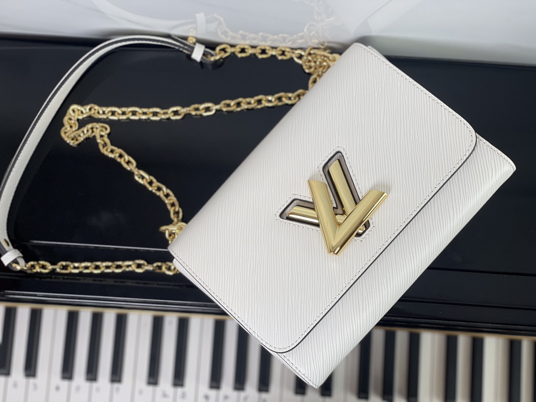 Louis Vuitton Twist Medium Chain Bag in White Epi Leather - Image 9