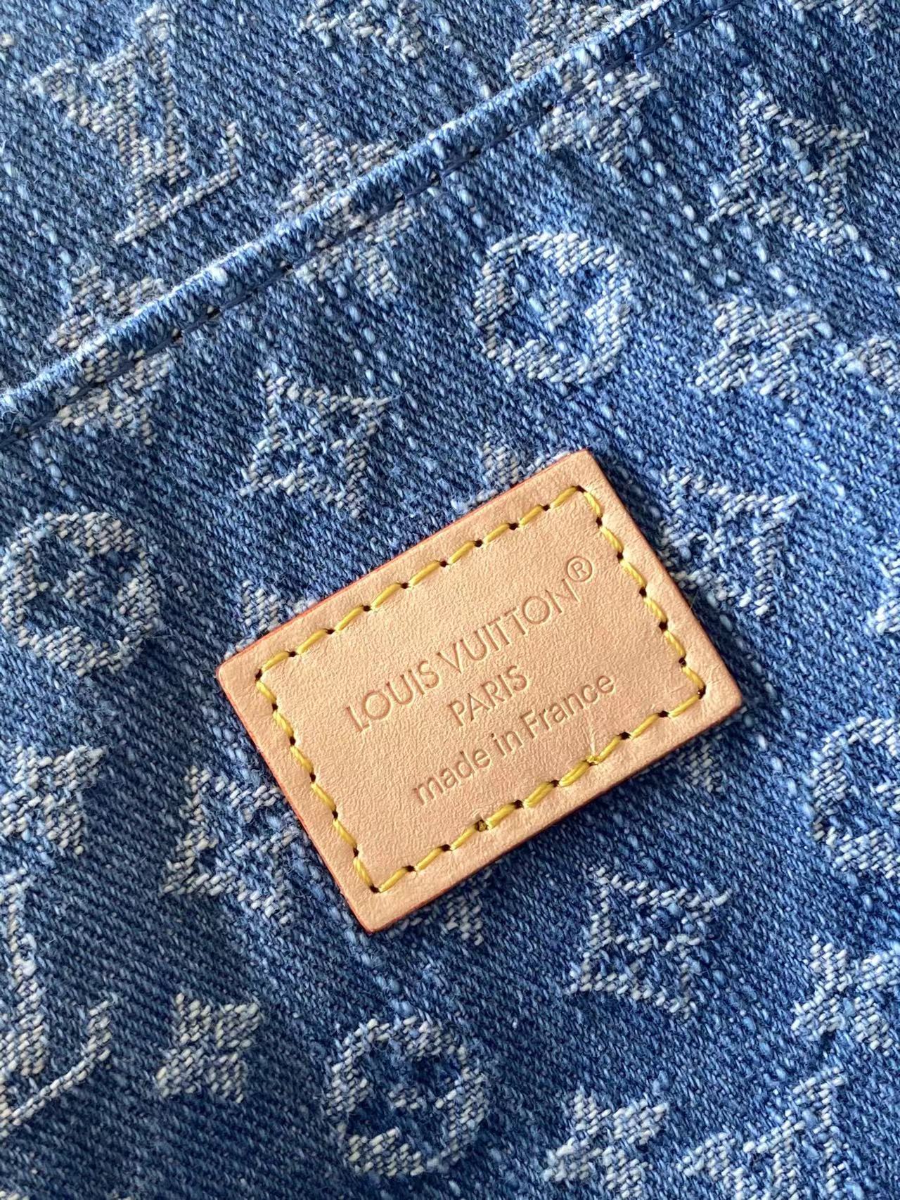 Louis Vuitton x TM Dauphine Soft Large Denim Shoulder Bag - Image 9