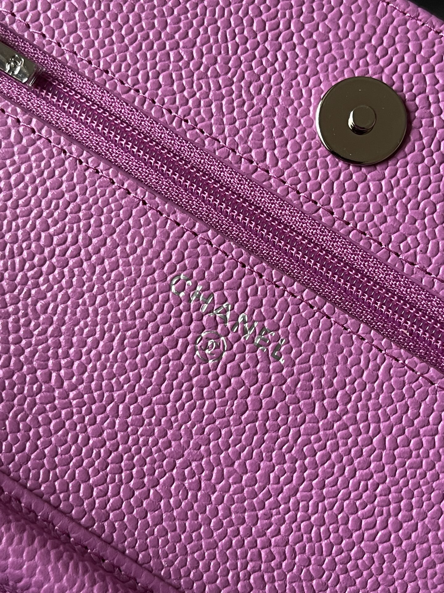 Chanel CF WOC Black Caviar Chain Wallet - Image 9