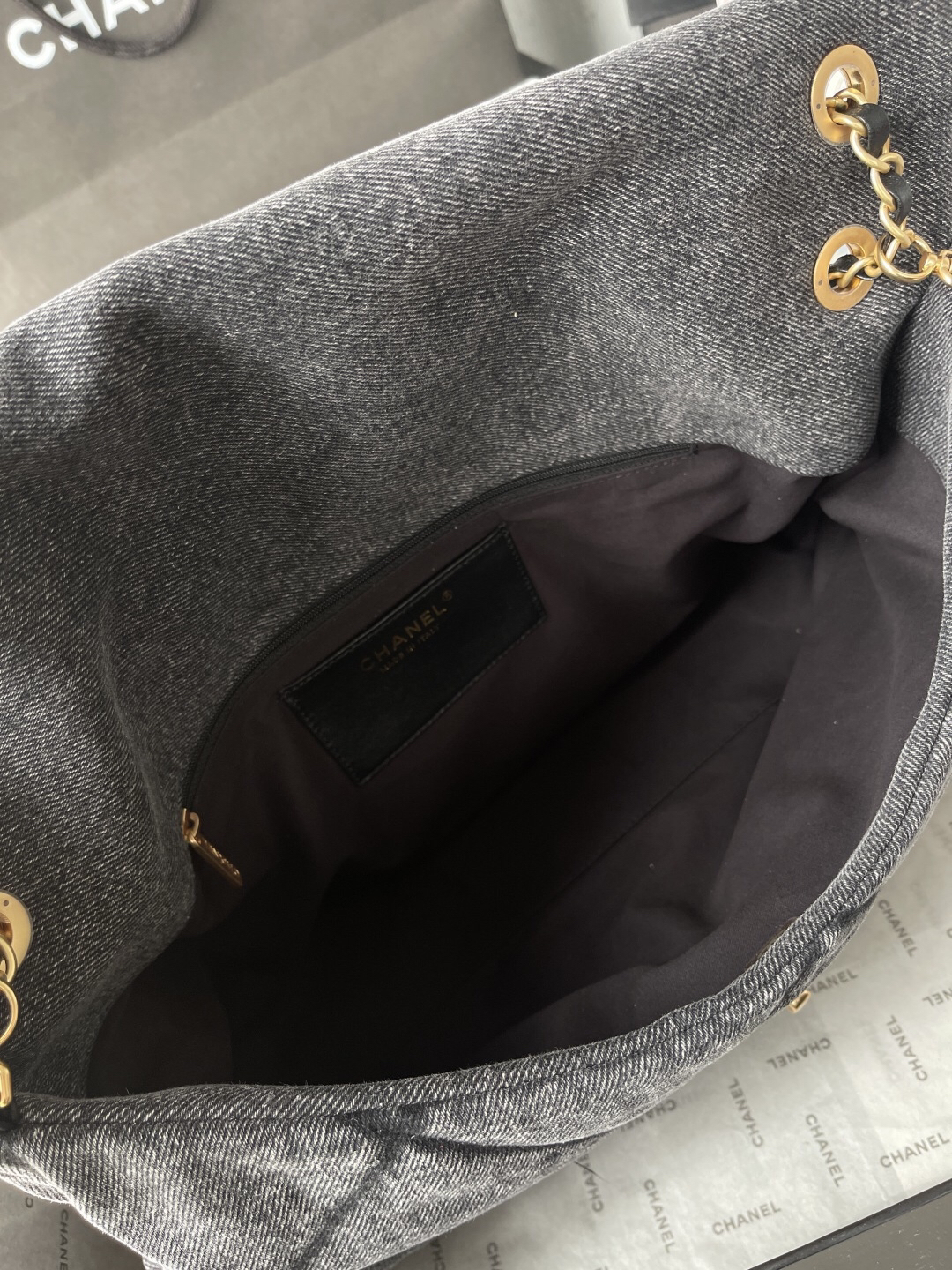 Chanel Denim Shopping Tote Bag AS5727 - Image 9