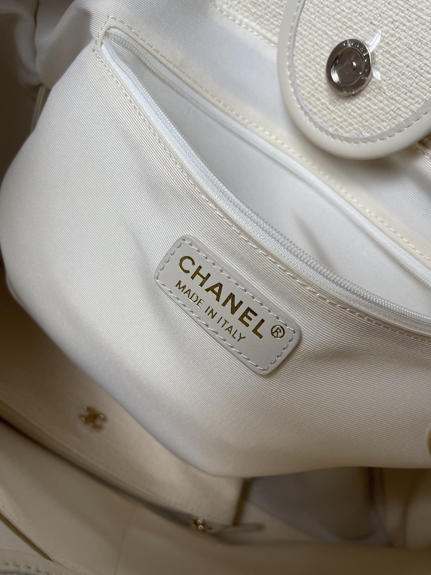 Chanel AS66941 Apricot Blue Canvas Tote Bag - Image 9