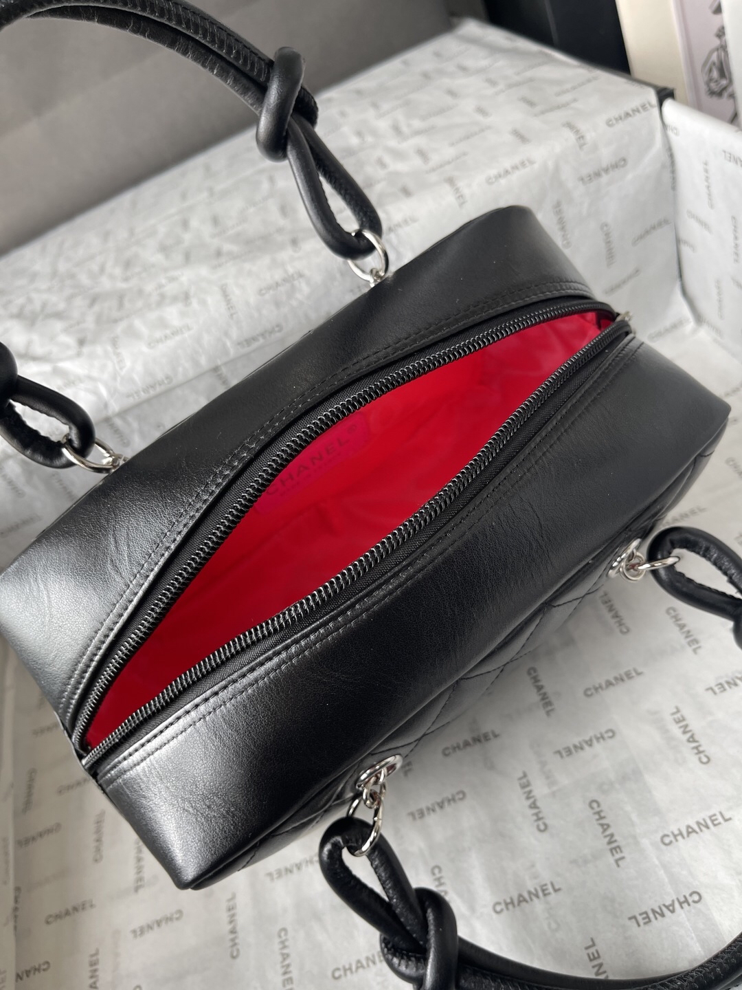 Chanel Black and White Panda Bowling Pillow Bag - Image 9