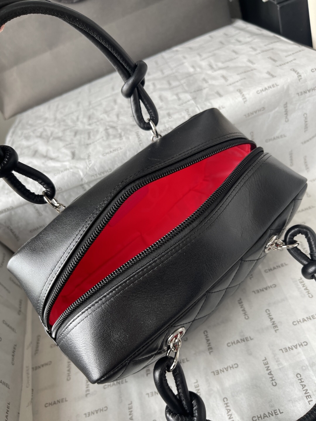 Chanel Black and White Panda Bowling Bag - Image 9