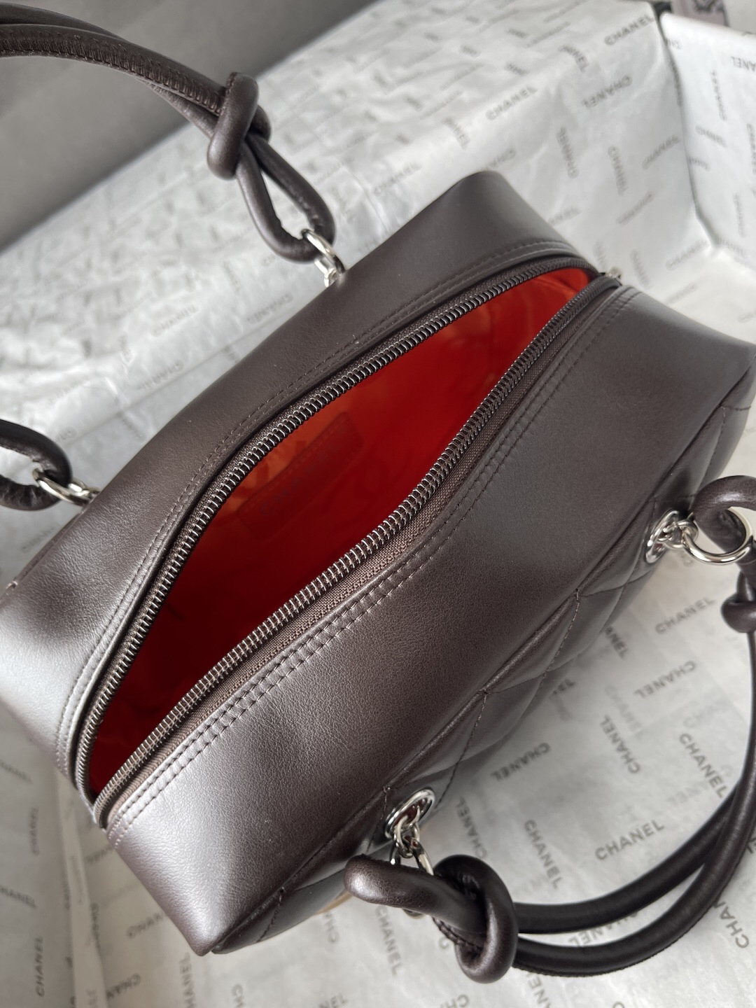 Chanel Black and White Panda Bowling Bag - Image 9