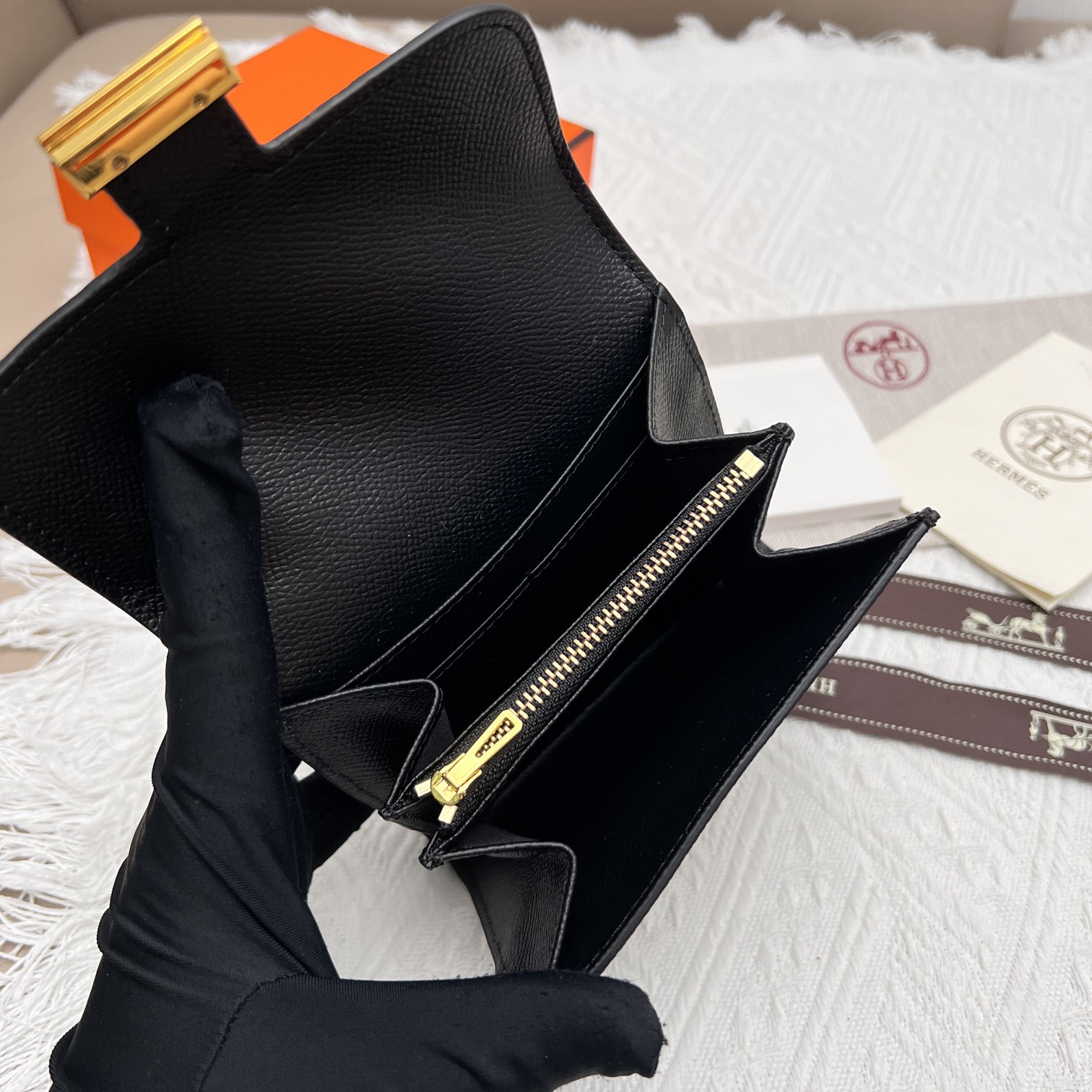 Hermes Constance 537 Palm-Grain Leather Wallet - Image 9