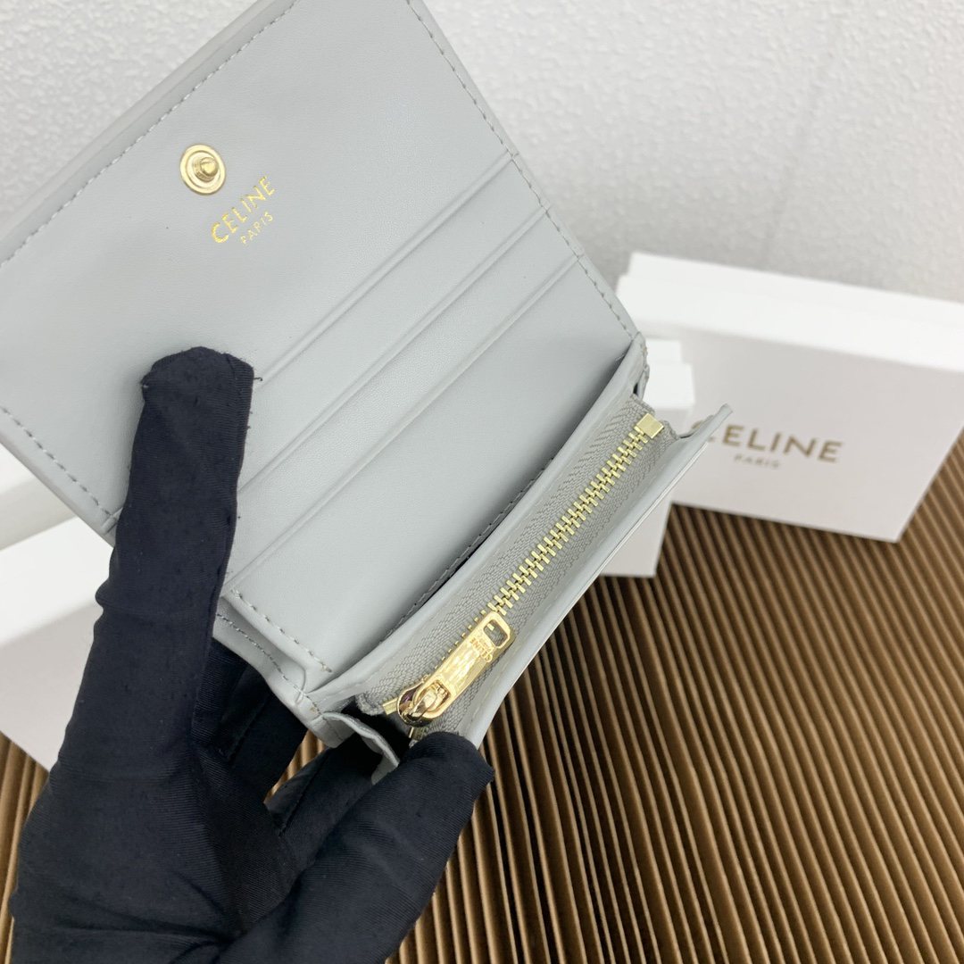 Celine Triomphe Cowhide Leather Wallet - Image 9