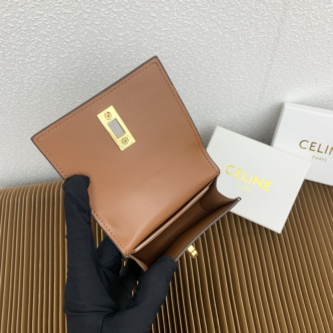 Celine Triomphe 16 Leather Flap Card Holder - Image 9
