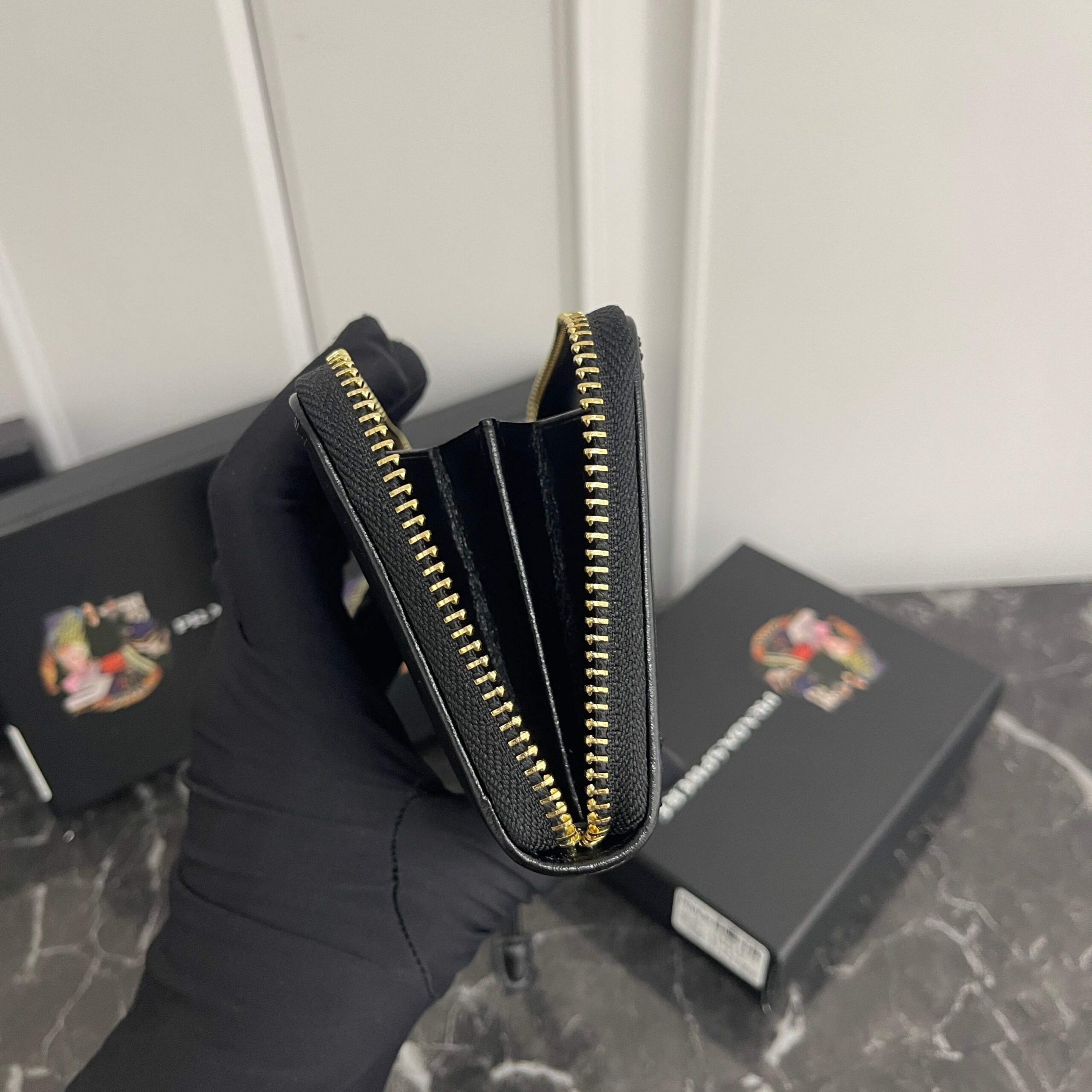 Prada Oil-Waxed Leather Logo Coin Purse - Image 9