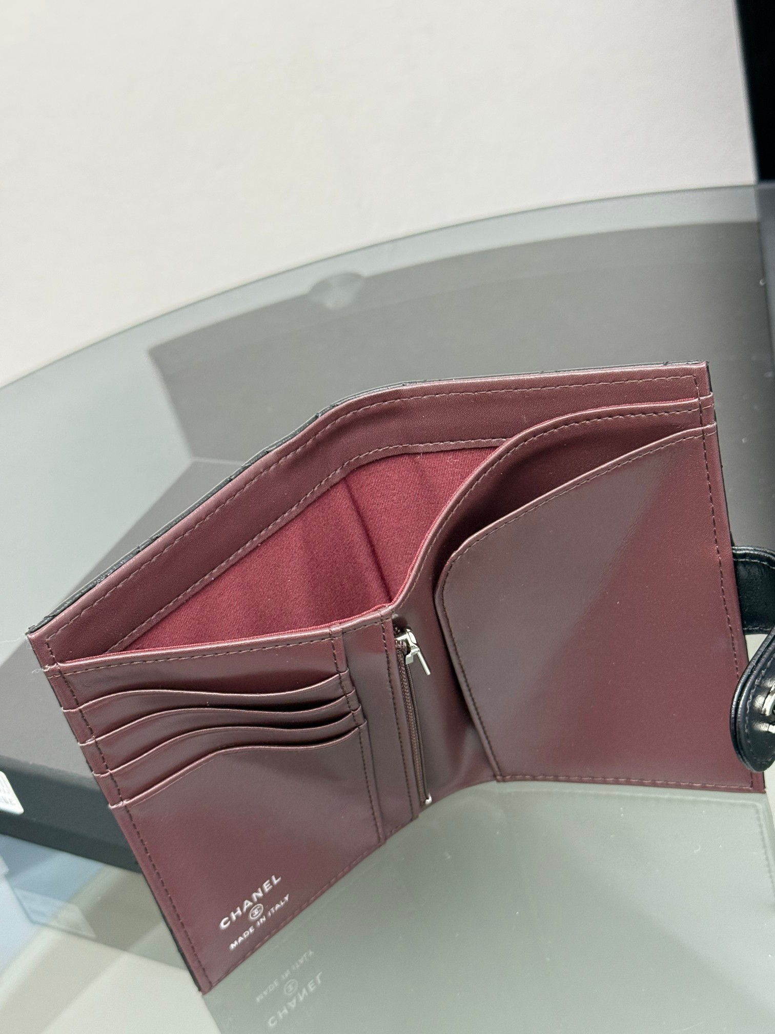 Chanel Caviar Leather Multifunction Passport Wallet - Image 9