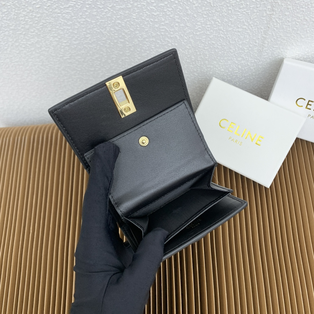 Celine Triomphe 16 Small Leather Trifold Wallet - Image 9
