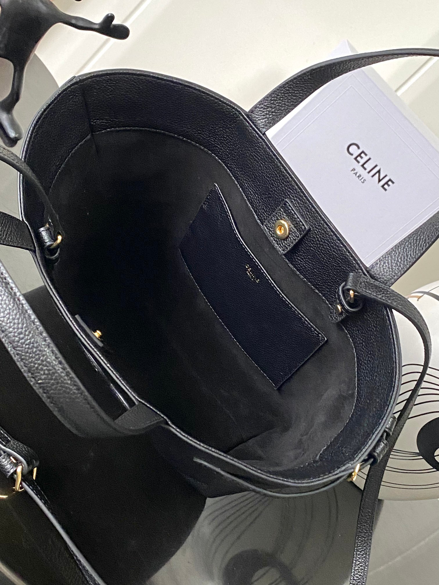 Celine Mini Cabas Anais Grained Calfskin Bag - Image 9