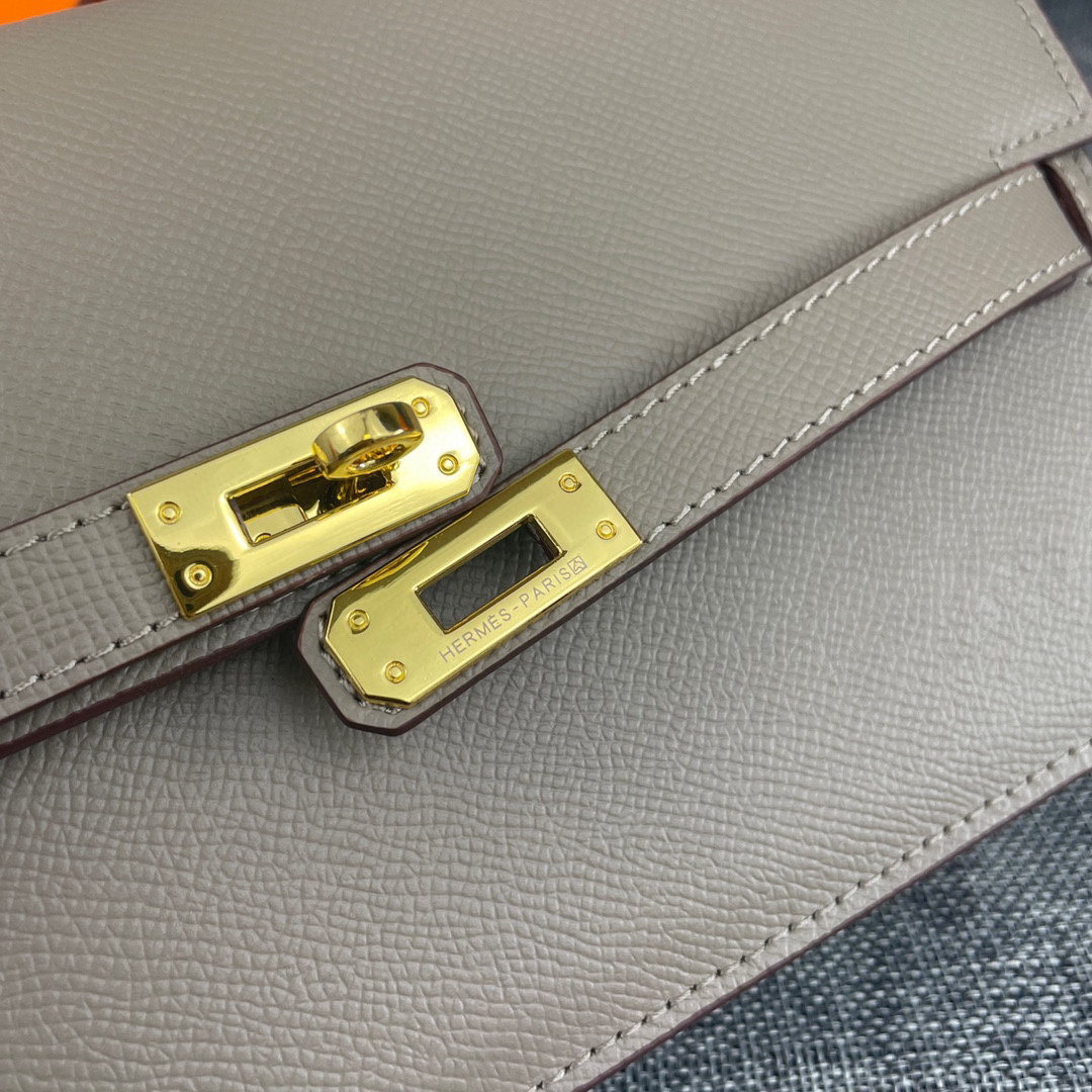 Hermes Kelly Leather Shoulder Bag - Image 9