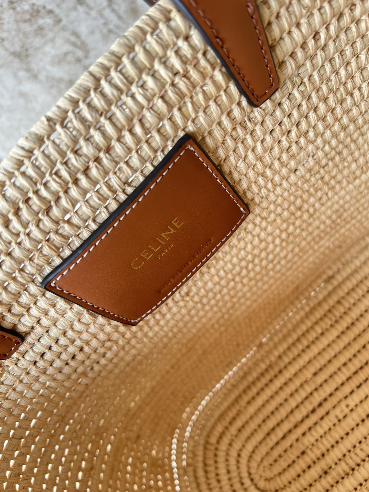 CELINE Medium Woven Triomphe Tote Bag - Image 9