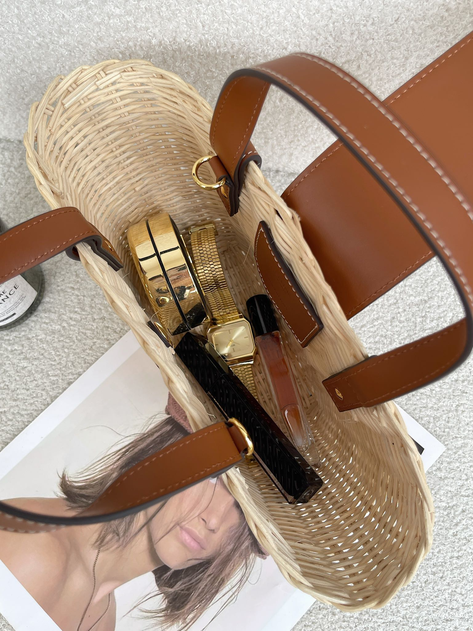 TEEN COUFFIN Plant-Based Material and Natural Cowhide Leather Handbag - Image 9