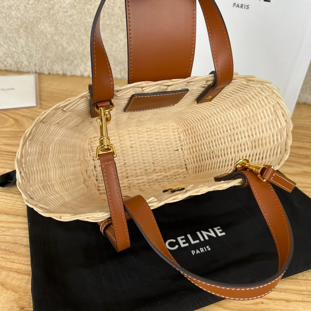 Teen Couffin Handbag in Plant-Based Material and Natural Cowhide Leather - Image 9