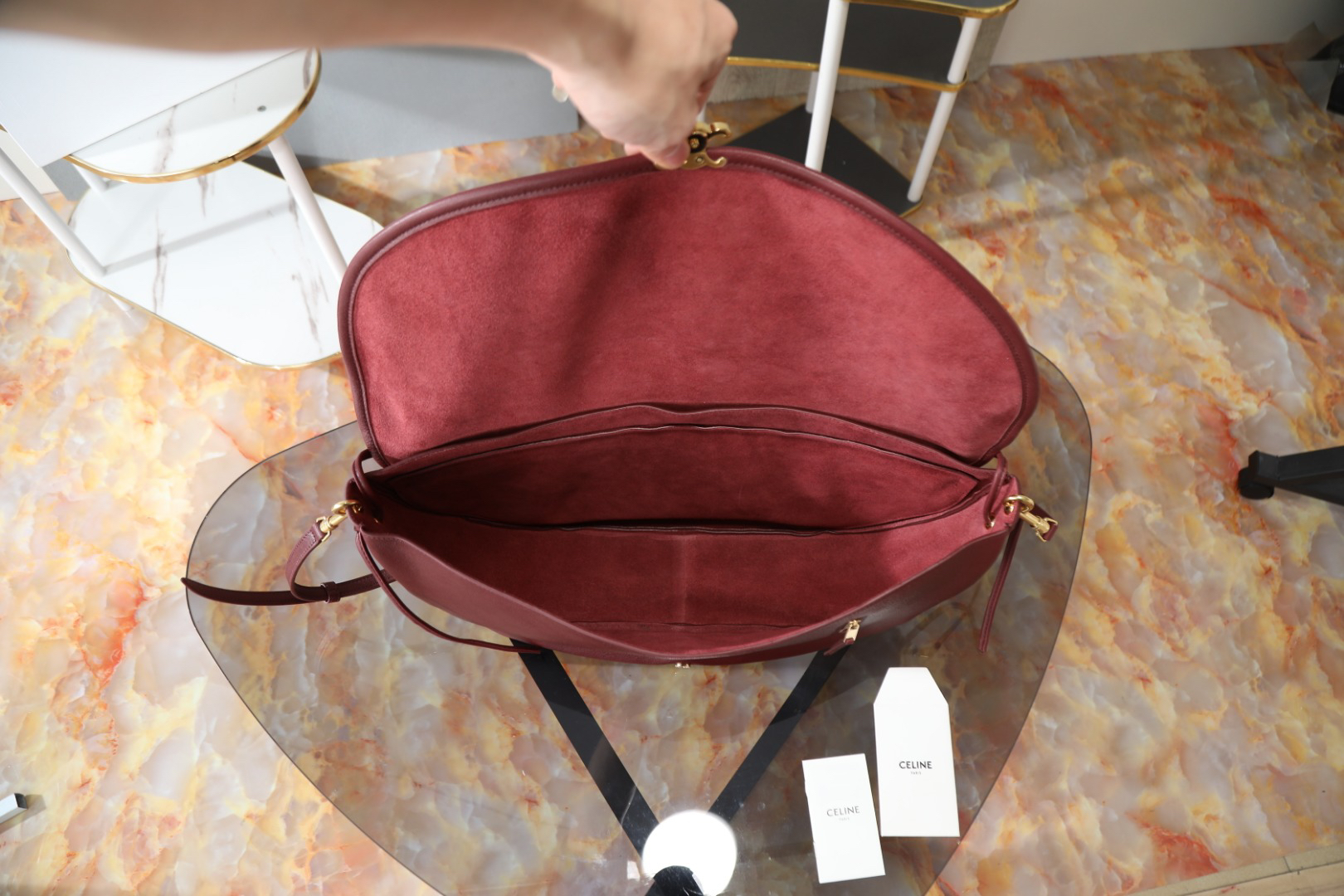 Celine Soft Triomphe Half-Moon Shoulder Bag - Image 9