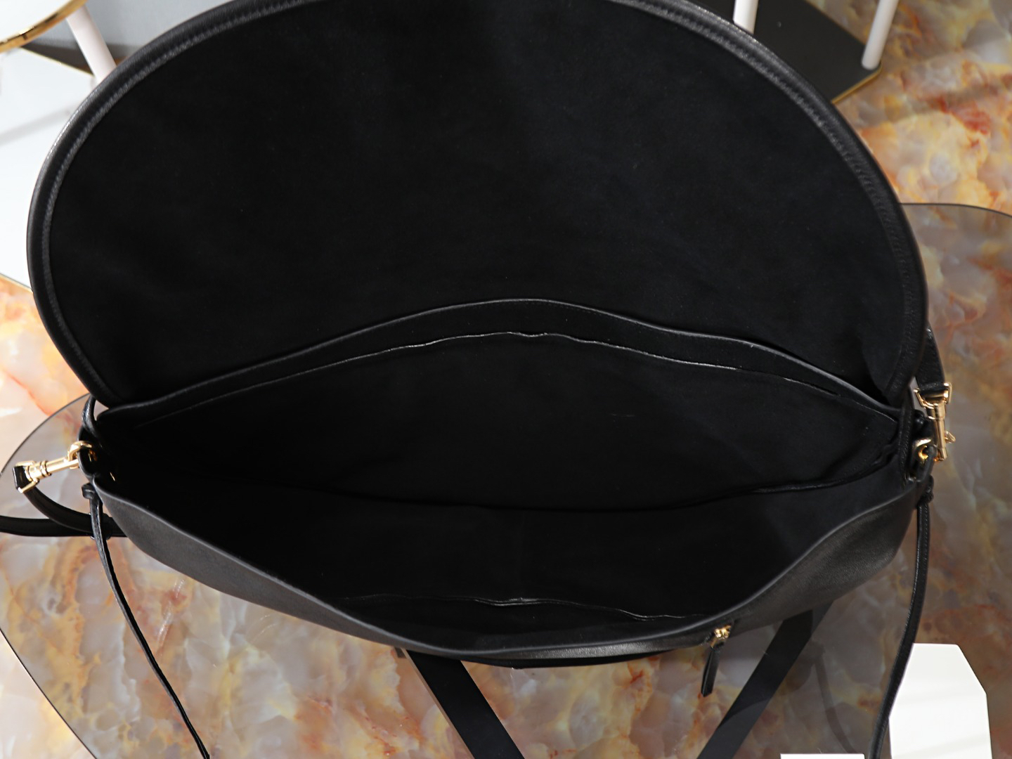 CELINE Soft Triome Half-Moon Shoulder Bag - Image 9