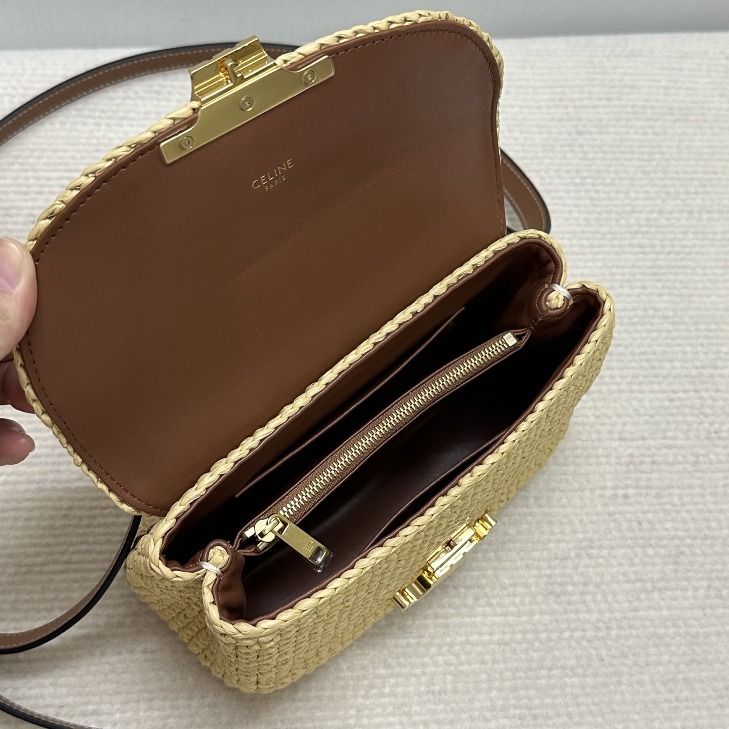 CELINE Teen Nino Woven Crossbody Bag - Image 9