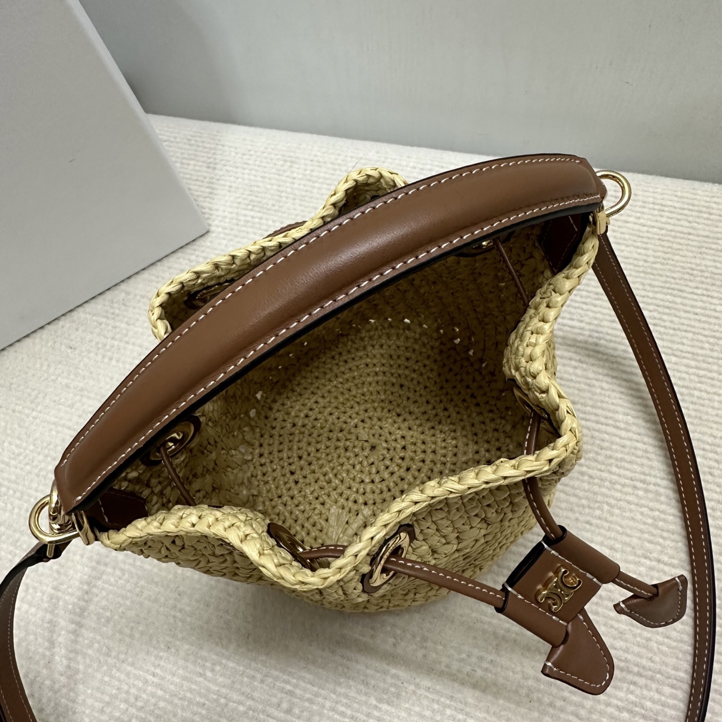 CELINE Teen Clara Woven Crossbody Bag - Image 9