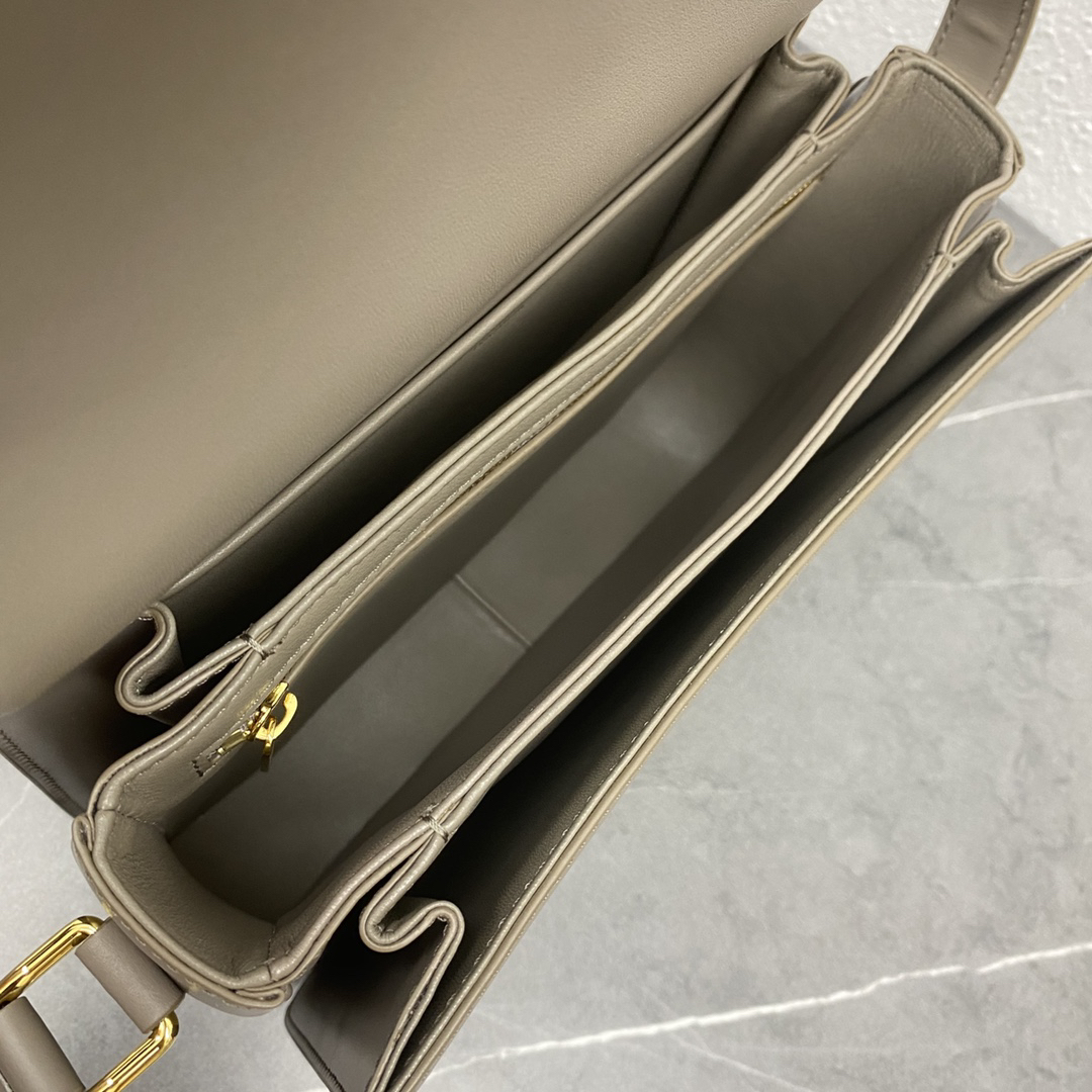 Triome Gray Cowhide Crossbody Bag - Image 9