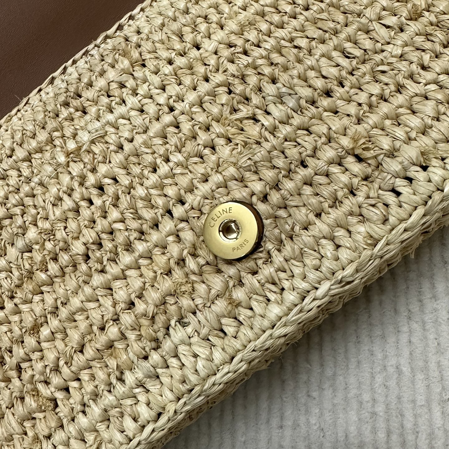 CELINE Multichette Woven Plant-Fiber Shoulder Bag - Image 9