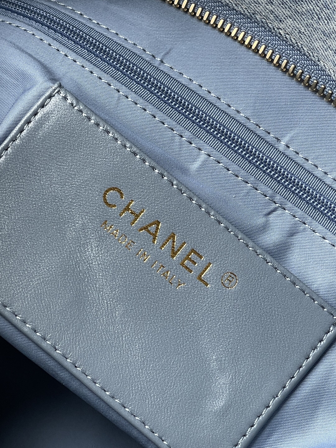 Chanel Denim Shopping Tote Bag - Image 10