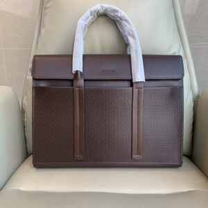 Prada Embossed Leather Briefcase