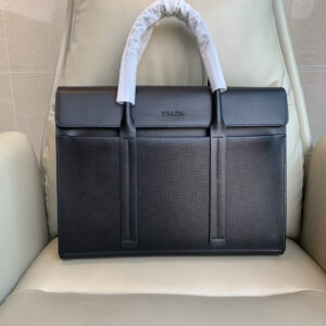 Prada Embossed Leather Briefcase