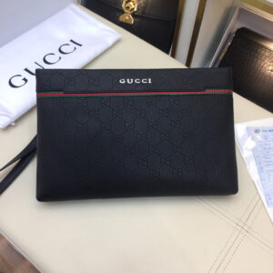 Gucci Men’s Leather Clutch Bag, Model 66483-4, Tan