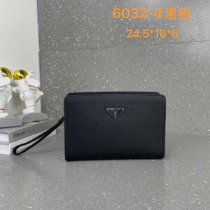 Prada Men’s Black Leather Handbag, Model 6032-4