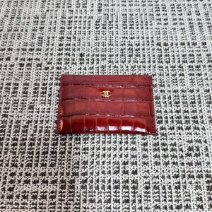 Chanel Crocodile-Pattern Leather Wallet
