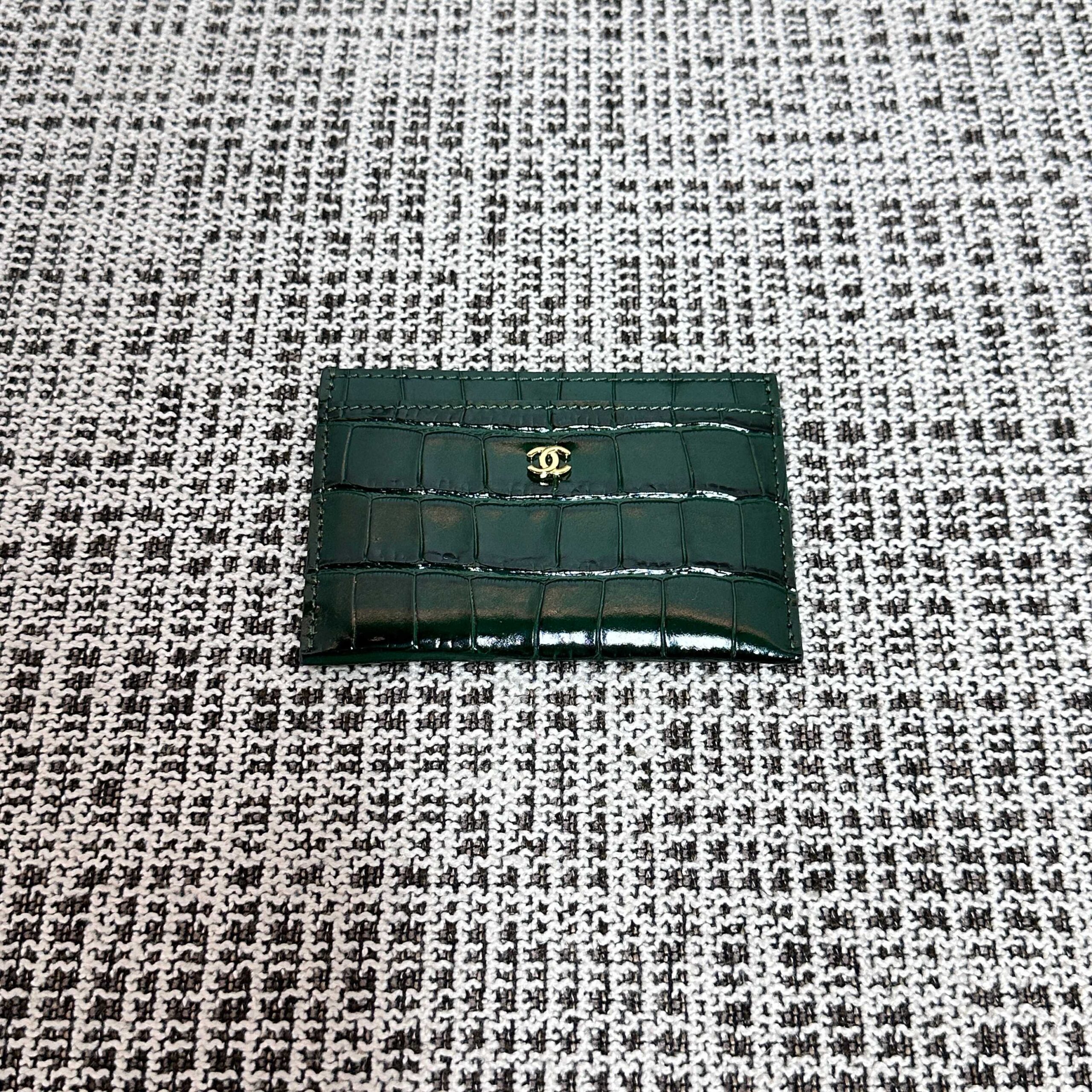 Chanel Crocodile-Pattern Leather Wallet