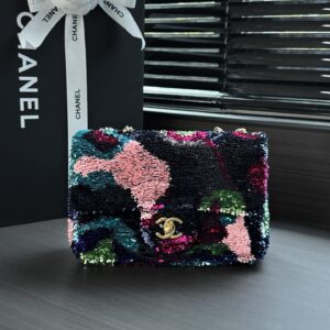 Chanel Classic Flap Sequin Beaded SO BLACK Evening Bag
